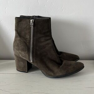 Michael Kors Dawson Suede Ankle Boots Gray Side Zip Size 8.5